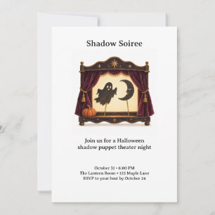 Invitación de Títeres de Sombra de Halloween Soire