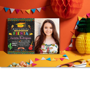 Invitación de tiza de graduación Fiesta Mexicana