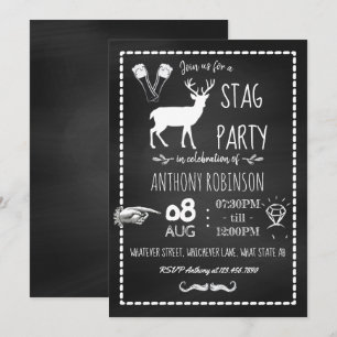 Invitación de tiza para celebración de despedida d