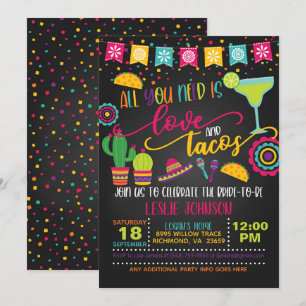 Invitación de Todo lo que Necesitas es Amor y Taco