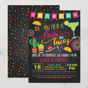 Invitación de Todo lo que Necesitas es Amor y Taco