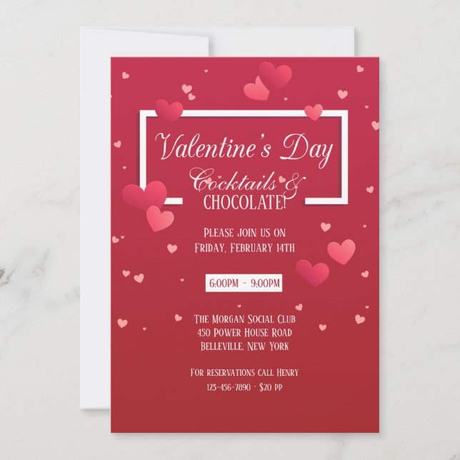 Invitación de todos los El día de San Valentín del (Anverso)