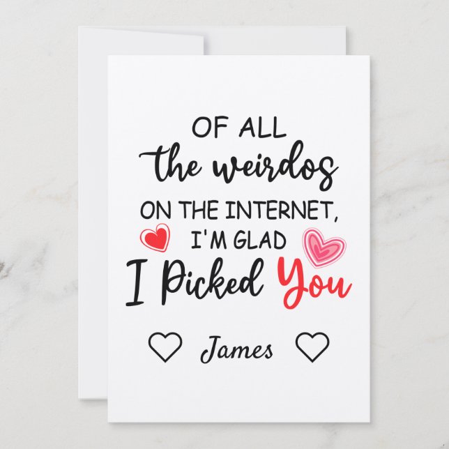 Invitación de todos los raros en internet, te elegí (Anverso)