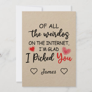 Invitación de todos los raros en internet, te elegí