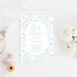 Invitación de toile de jouy Baby Shower Brunch Boy<br><div class="desc">Invitación de toile de jouy Baby Shower Brunch Boy</div>