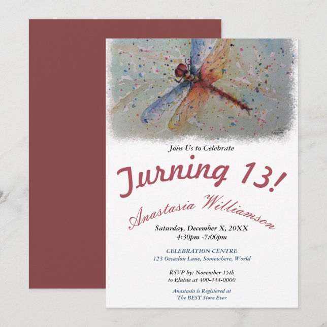 INVITACIÓN DE TORNEADO DE LA LIBÉLULA DEL (Anverso / Reverso)