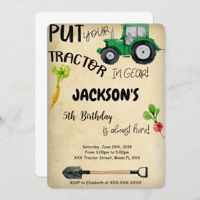 Invitación de Tractor (Anverso / Reverso)