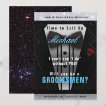 Invitación de traje de pajarito para el padrino de