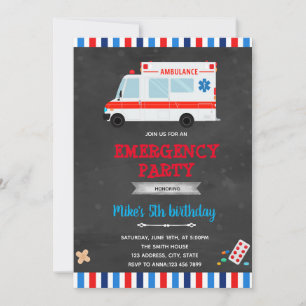 invitación de transporte de emergencia en ambulanc