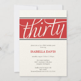 invitación de treinta cumpleaños