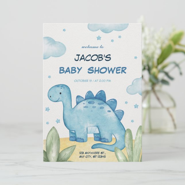 invitación de tres cumpleaños rex (Anverso de pie)