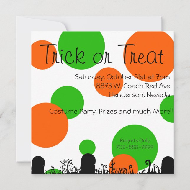Invitación de Trick or    TreatHalloween (Anverso)
