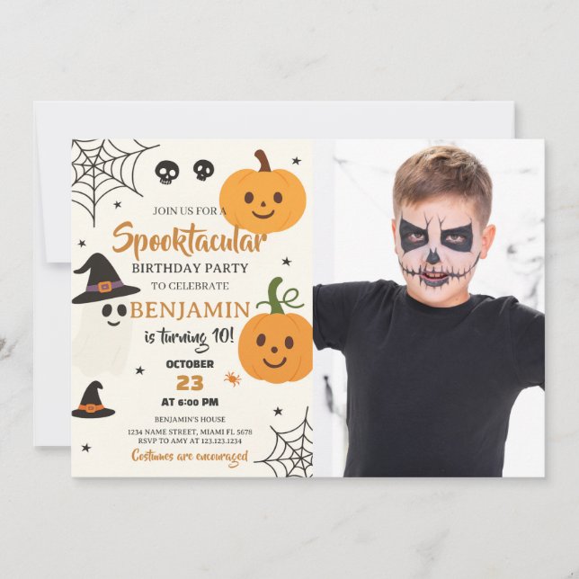 Invitación de truco o tratamiento de Fiesta de dis (Anverso)