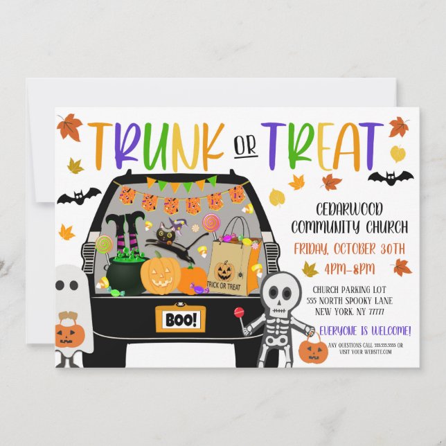 Invitación de Trunk or Treat (Anverso)