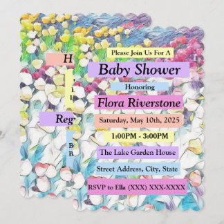 Invitación de Tulip Baby Shower (efecto flotante)