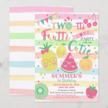 Invitación de Twotti Frutti - 2do cumpleaños -