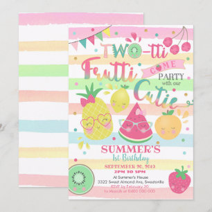Invitación de Twotti Frutti - 2do cumpleaños -
