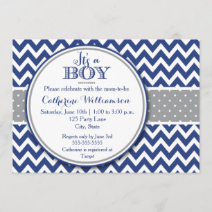 Invitación de un chico moderno a Baby Shower, es u