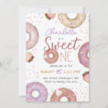 Invitación de un cumpleaños a Donut Sweet