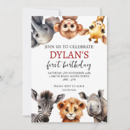 Invitación de un cumpleaños a Safari Wild