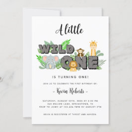 Invitación de un cumpleaños a Safari Wild
