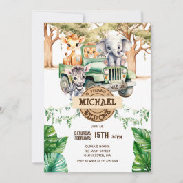 Invitación de un cumpleaños a Safari Wild
