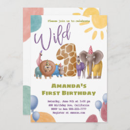 Invitación de un cumpleaños a Safari Wild