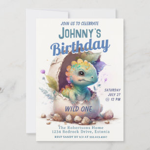 Invitación de un cumpleaños a un niño de dinosauri
