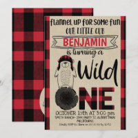 Invitación de un cumpleaños de Lumberjack Bear Wil