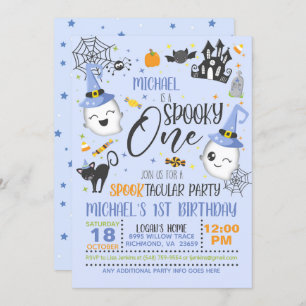 Invitación de un cumpleaños espeluznante - Azul