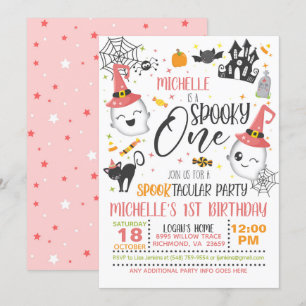 Invitación de un cumpleaños espeluznante - blanco 