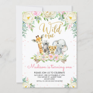 Invitación de un cumpleaños para Floral blanca ros