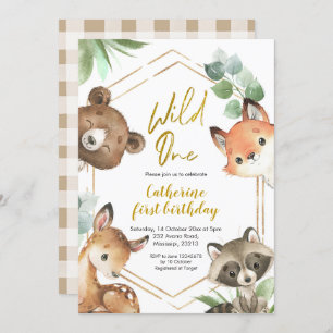 Invitación de un cumpleaños para Woodland Wild