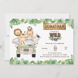 Invitación de un cumpleaños salvaje a Safari aburr