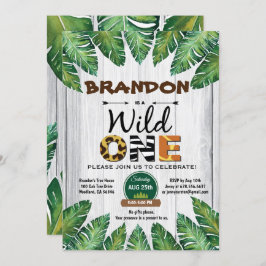 Invitación de un cumpleaños salvaje. Tema de la ju