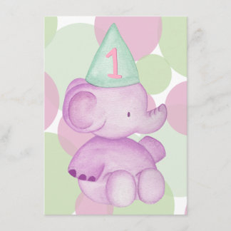 Invitación de un Fiesta de cumpleaños bebé elefant