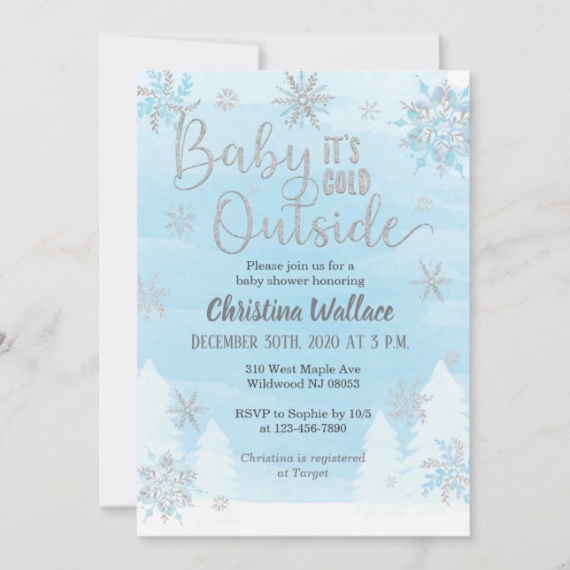 Invitación de un niño a Baby Shower con copas de n (Anverso)