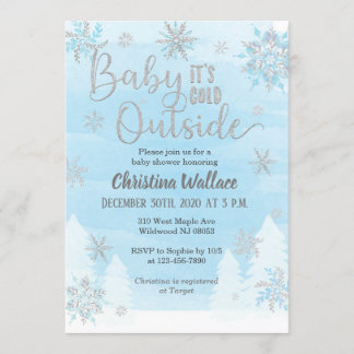 Invitación de un niño a Baby Shower con copas de n