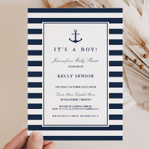 Invitación de un niño pequeño de Baby Shower Nauti