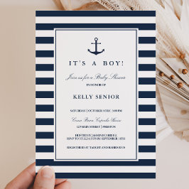 Invitación de un niño pequeño de Baby Shower Nauti
