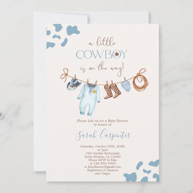 Invitación de un niño pequeño en Baby Shower (Anverso)