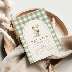 Invitación de un pato afortunado, fiesta de cumple