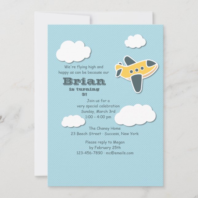 Invitación de un pequeño aviador (Anverso)