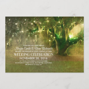 Invitación de una boda rústica de árbol antiguo