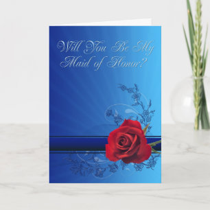 Invitación de una empleada de honor con una rosa r