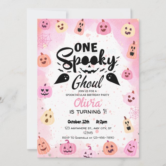 Invitación de una fiesta de Halloween en Ghoul esq (Anverso)