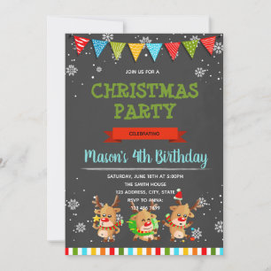 Invitación de una fiesta de renos para navidades