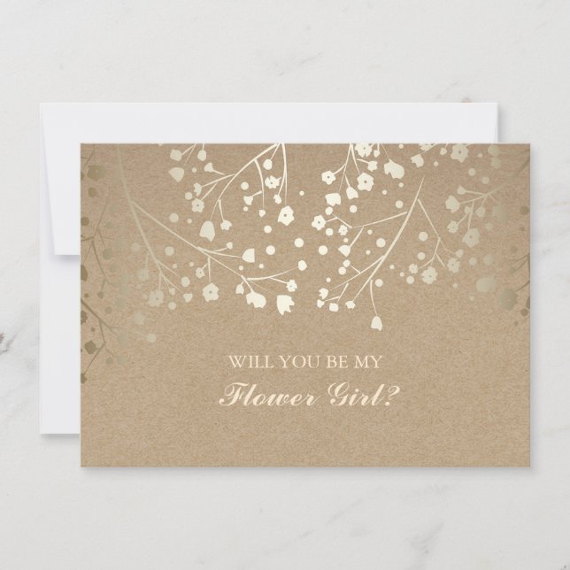 Invitación de una niña Boda de la flor del aliento (Anverso)