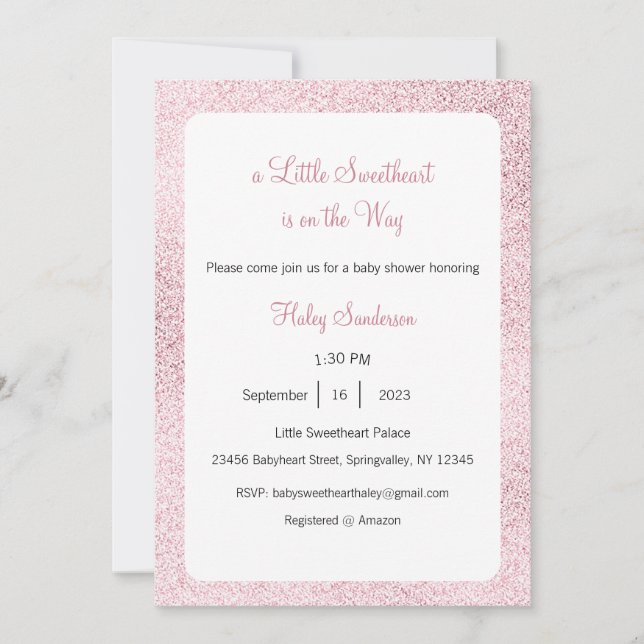 Invitación de una pequeña dulzura en camino (Anverso)