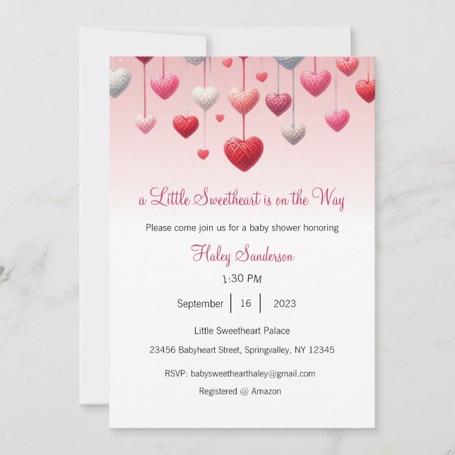 Invitación de una pequeña novia en camino (Anverso)